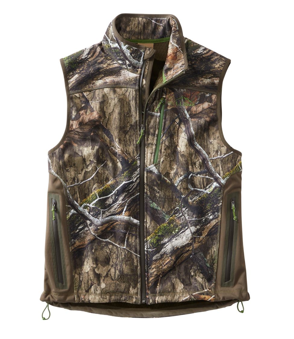 Men's Ridge Runner Soft-Shell Vest, Camo Mossy Oak Country DNA Large, Fleece Polyester | L.L.Bean