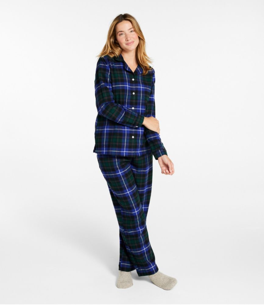 Women's Scotch Plaid Flannel Pajamas, Black Watch, small image number 2