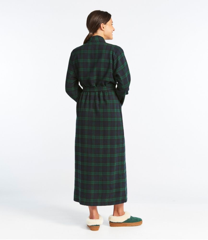 Women's Scotch Plaid Flannel Robe, Bean of Freeport Natural, small image number 3