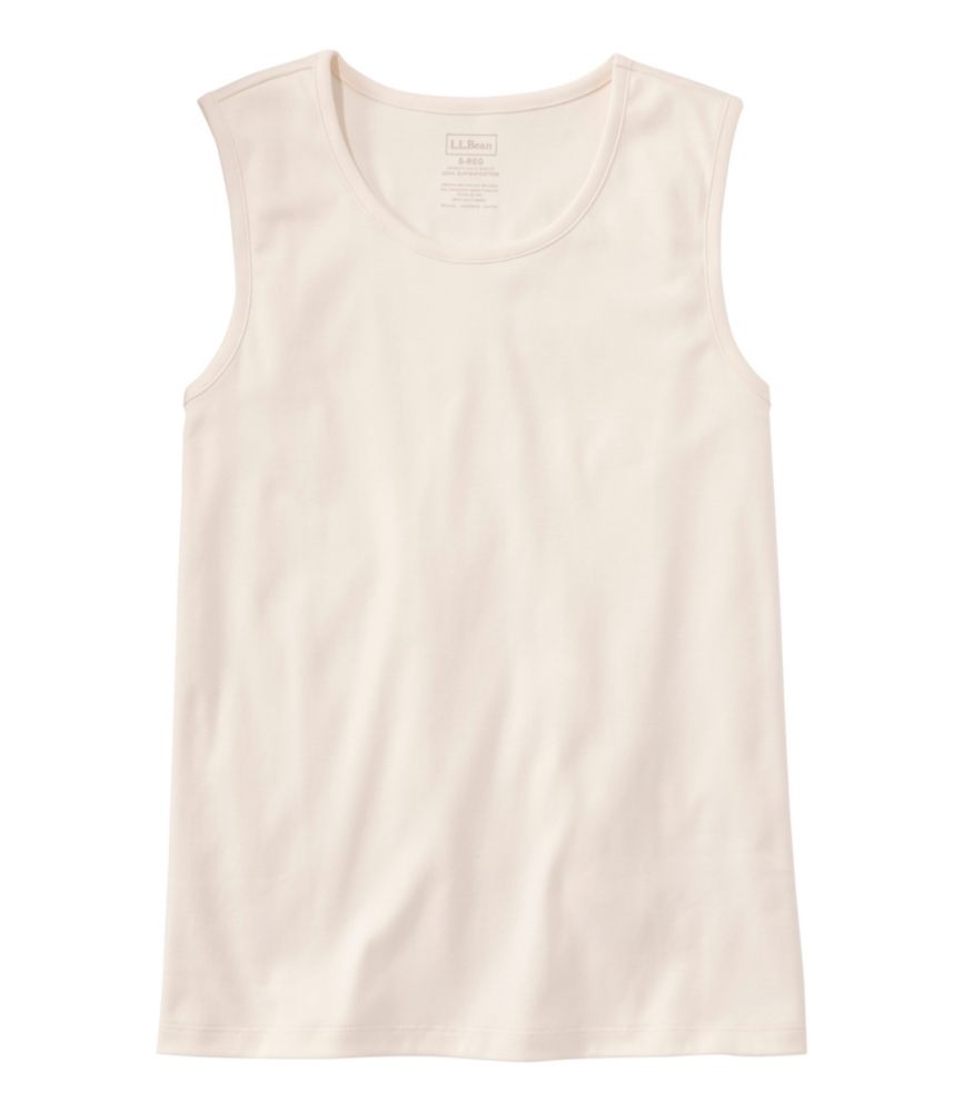 Women's Pima Cotton Tee, Shell, Cream, small image number 1