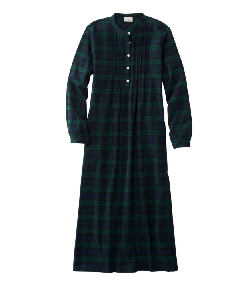 long plaid flannel nightgown