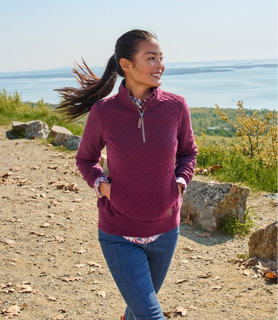 Women's Quilted Quarter-Zip Pullover | Sweatshirts & Fleece at L.L.Bean