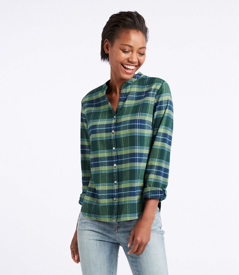 Women's Splitneck Flannel Shirt, Plaid | at L.L.Bean