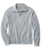 Men's Cotton/Cashmere Sweater, Polo Long-Sleeve