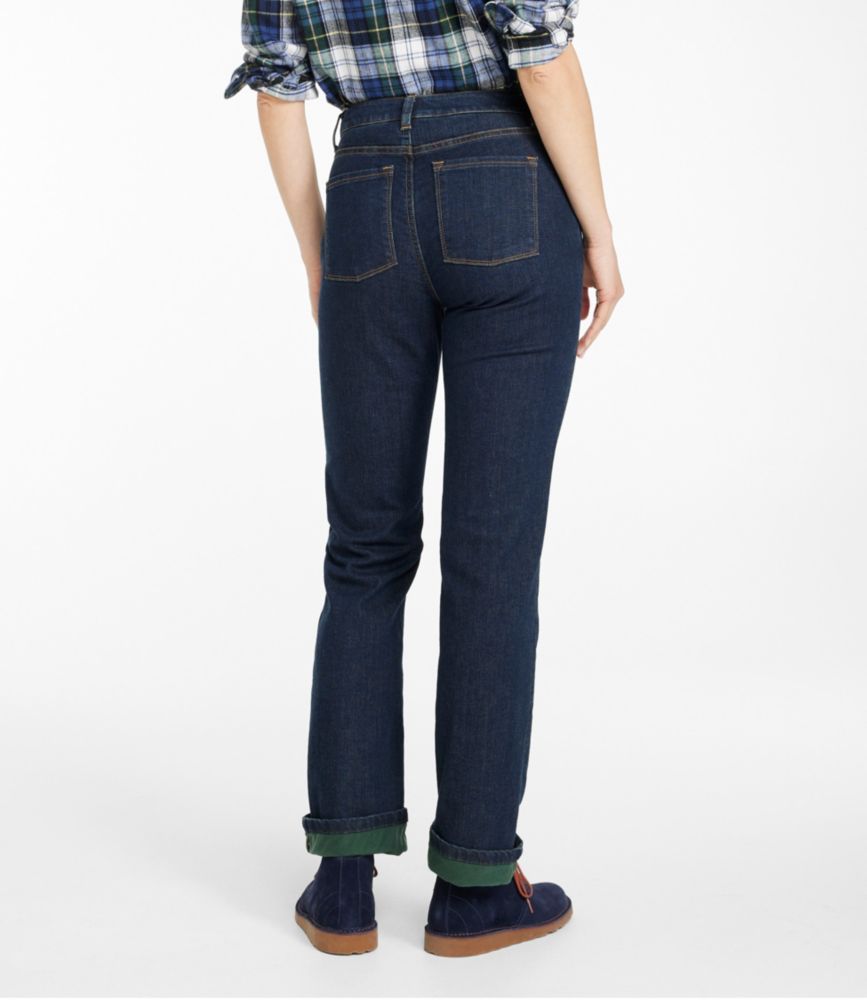 fleece lined straight leg jeans