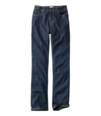 Women's Perfect Fit Pants, Denim Straight-Leg Fleece-Backed