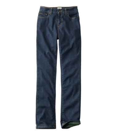 Women's True Shape Jeans, High-Rise Straight-Leg Fleece-Lined