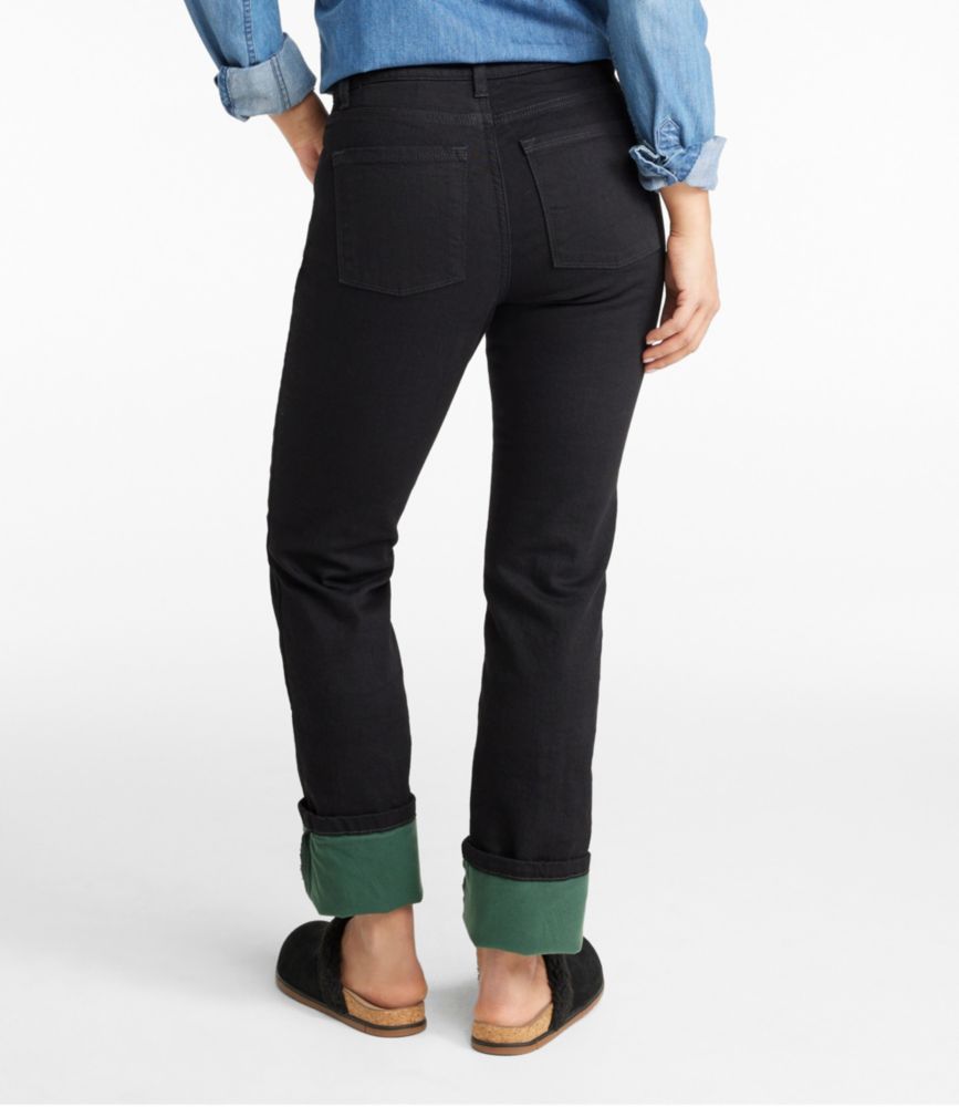 Women's True Shape Jeans, High-Rise Straight-Leg Fleece-Lined