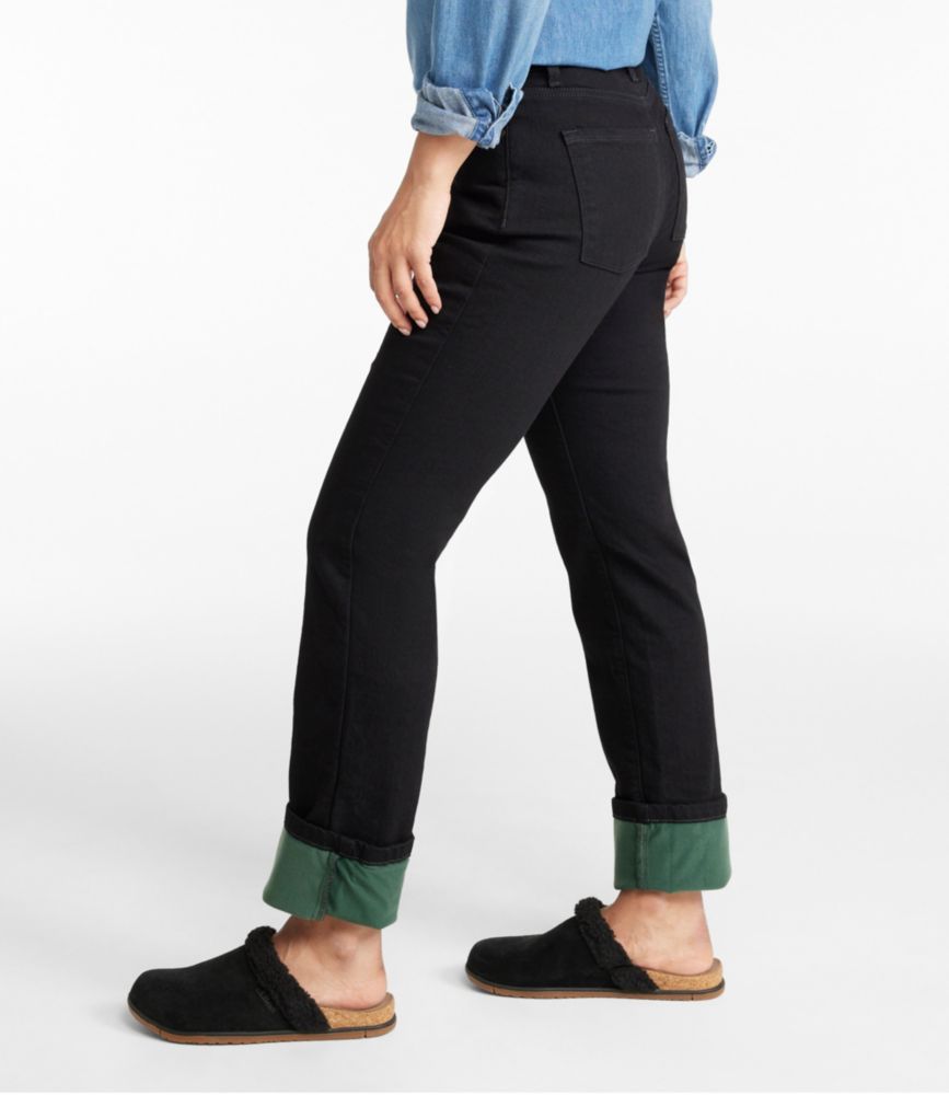 Women's True Shape Jeans, High-Rise Straight-Leg Fleece-Lined