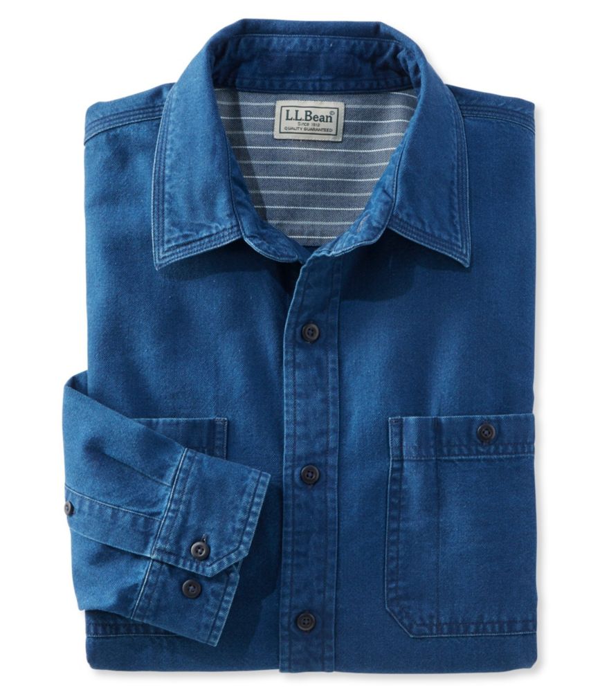 indigo denim shirt men's short sleeve