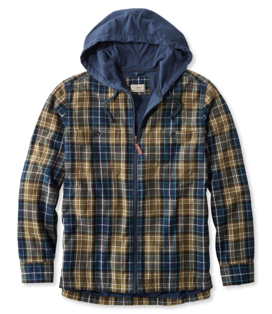 mens flannel zip hoodie