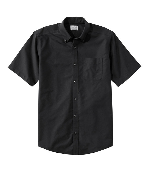 Men's Wrinkle-Free Classic Oxford Shirt, Short-Sleeve, Ink Black, large image number 0