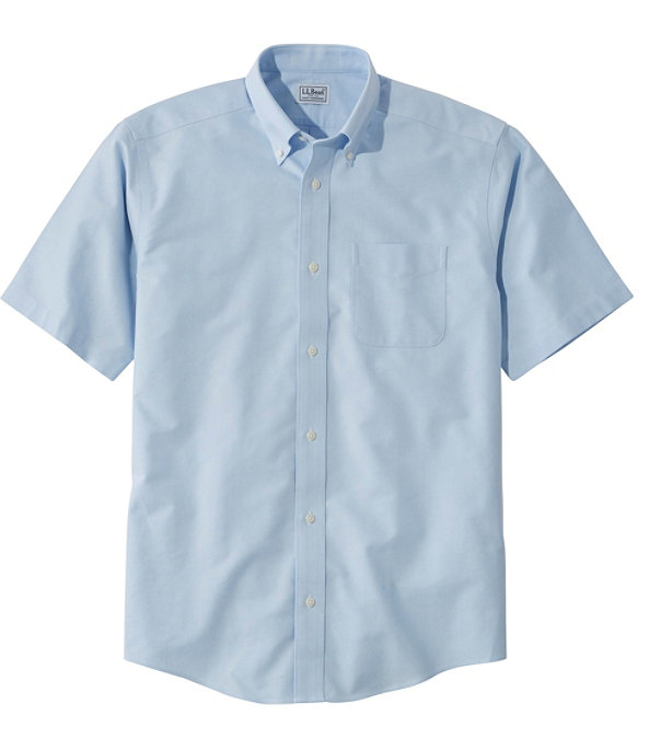 Men's Wrinkle-Free Classic Oxford Shirt, Short-Sleeve, Blue, large image number 0