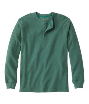 Men's Unshrinkable Mini-Waffle Henley, Long-Sleeve Traditional Fit