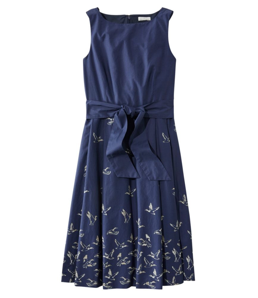 Women's Signature Poplin Dress, Print, True Navy Print, small image number 1