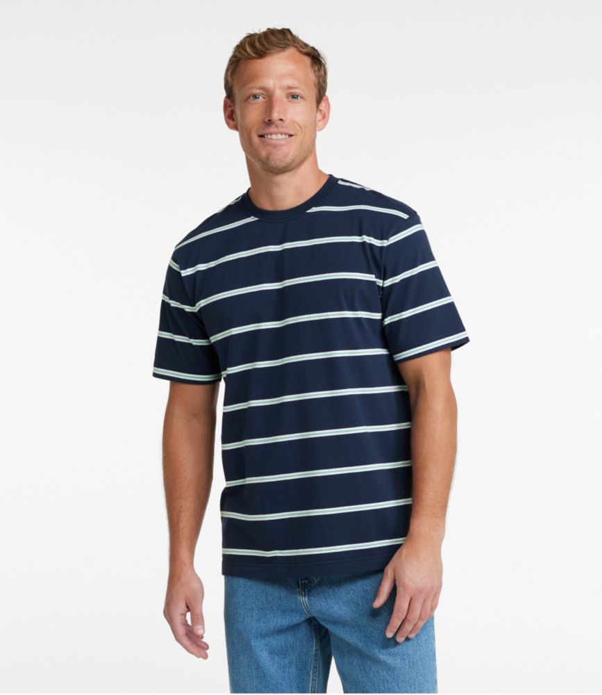 Men's Carefree Unshrinkable Tee, Traditional Fit, Short-Sleeve, Stripe, , small image number 2
