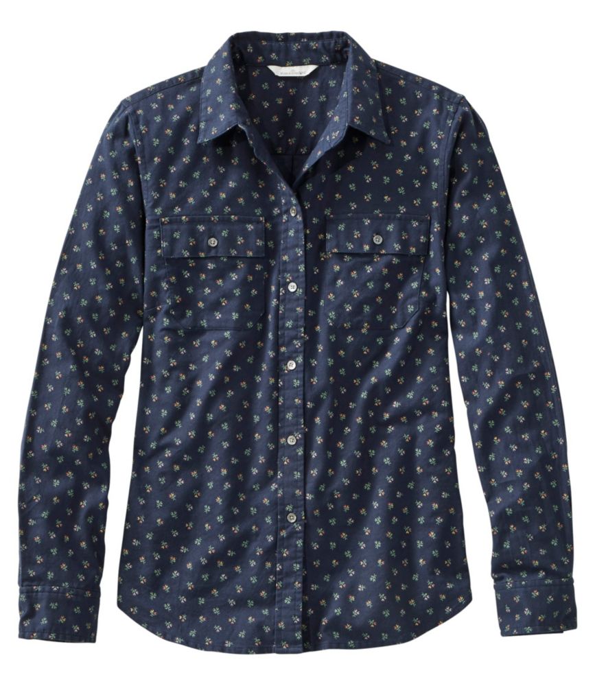 Image of Women's Signature Lightweight Flannel Shirt, Print Blue S