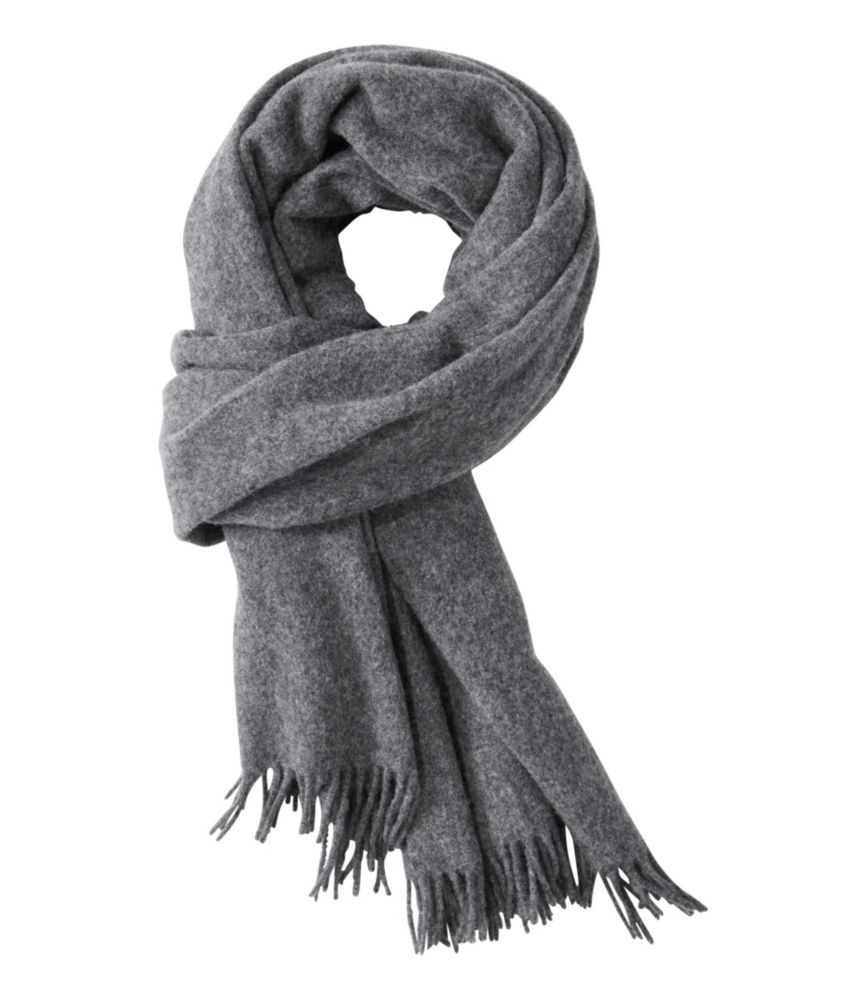 Women's L.L.Bean Wool Scarf, Plaid, Charcoal Heather, small image number 1