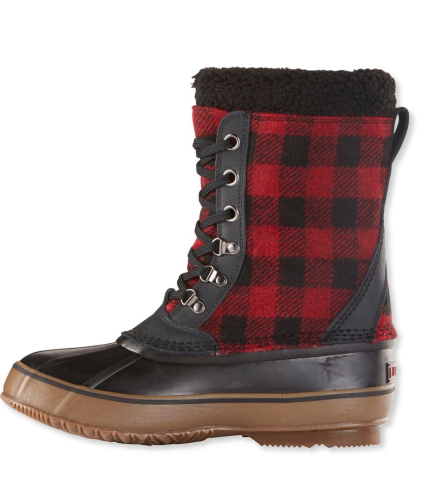 plaid snow boots