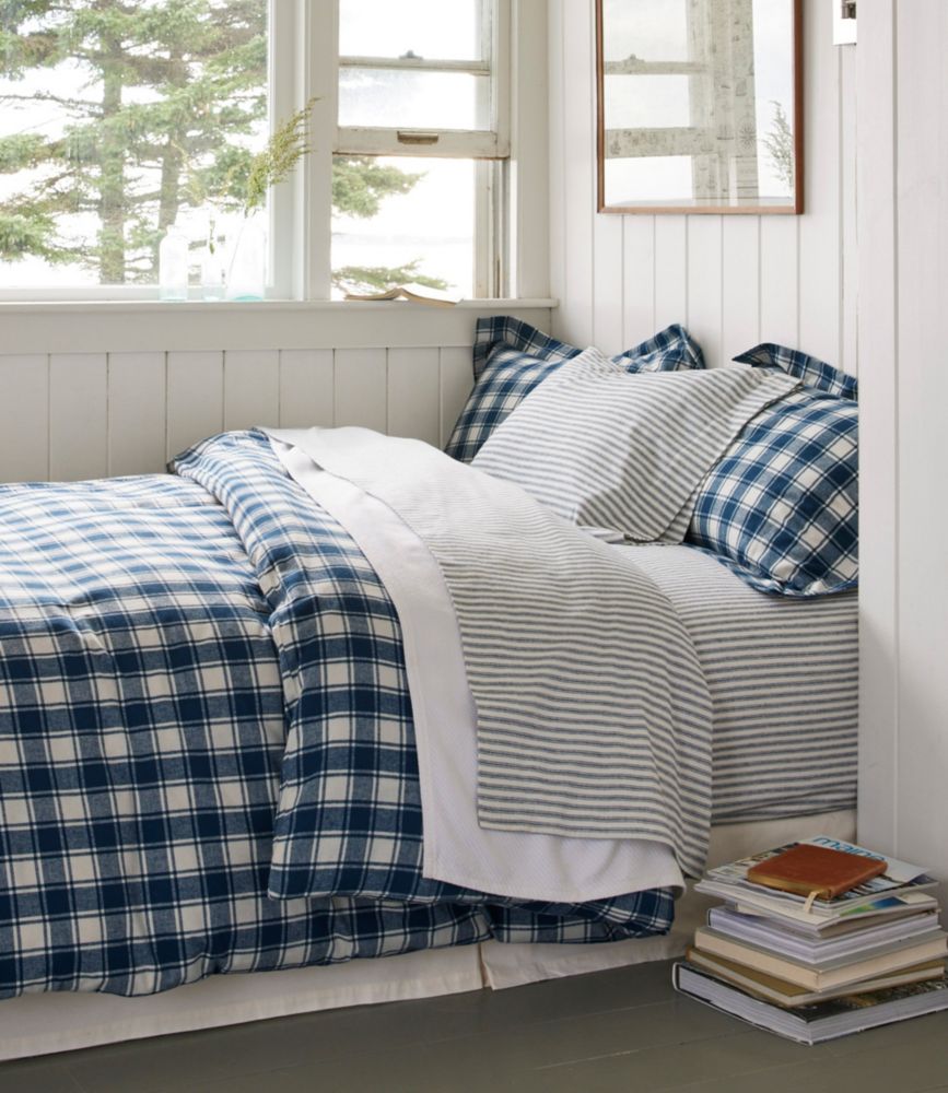 Ultrasoft Comfort Flannel Sheet Set, Stripe, Mariner Blue, small image number 2