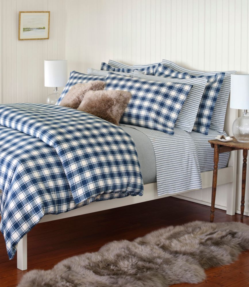 Ultrasoft Comfort Flannel Sheet Set, Stripe, Mariner Blue, small image number 4