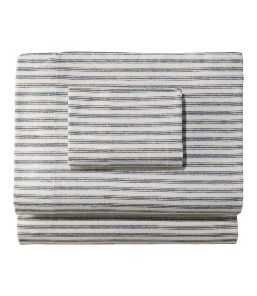 Ultrasoft Comfort Flannel Sheet Set, Stripe, Mariner Blue, small image number 1