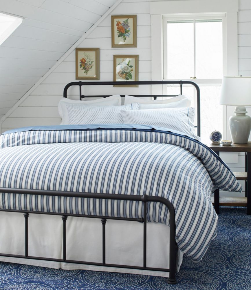 Sunwashed Percale Comforter Cover, Stripe, Mariner Blue, small image number 3