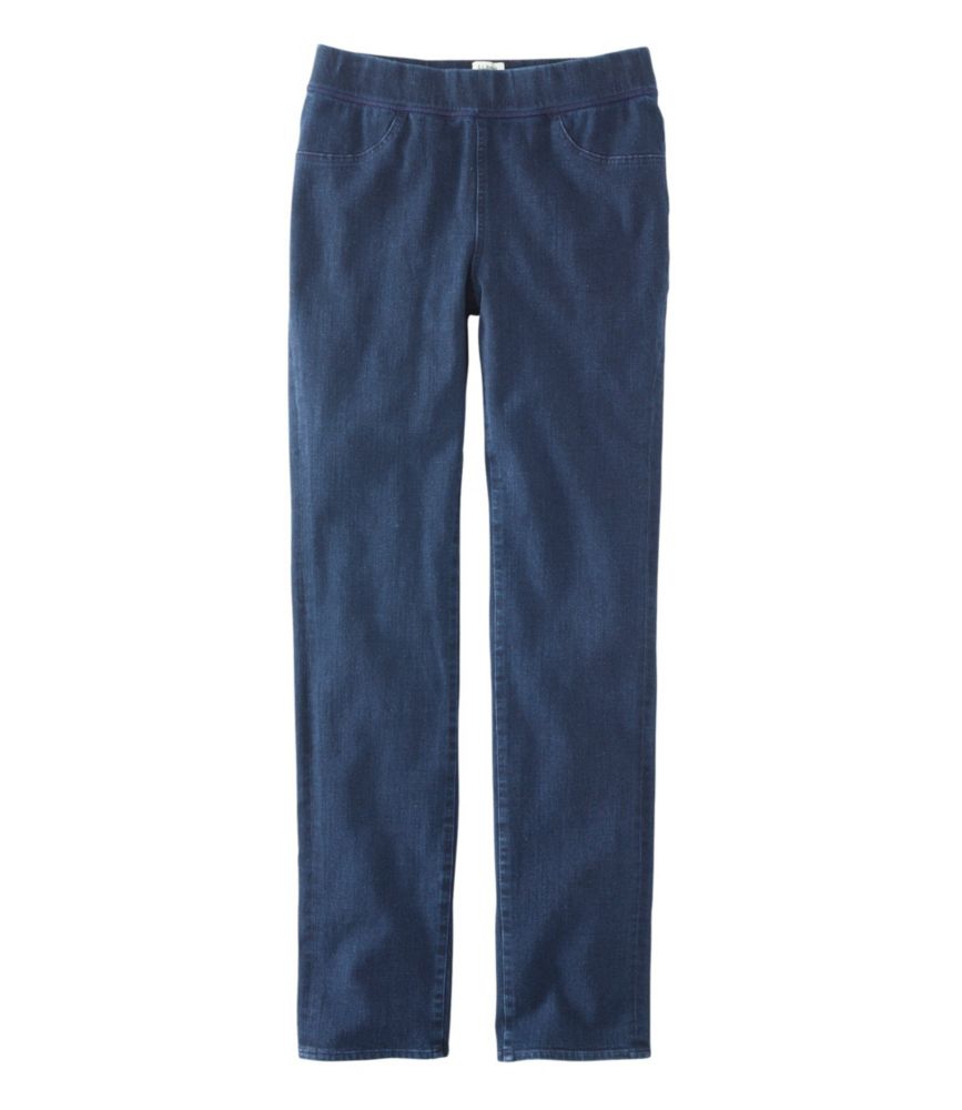 womens pull on jeans straight leg