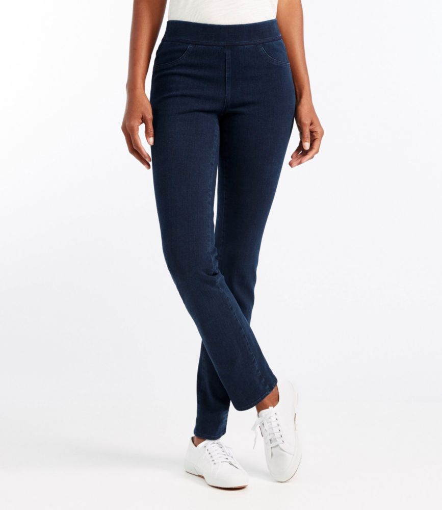 womens pull on jeans straight leg