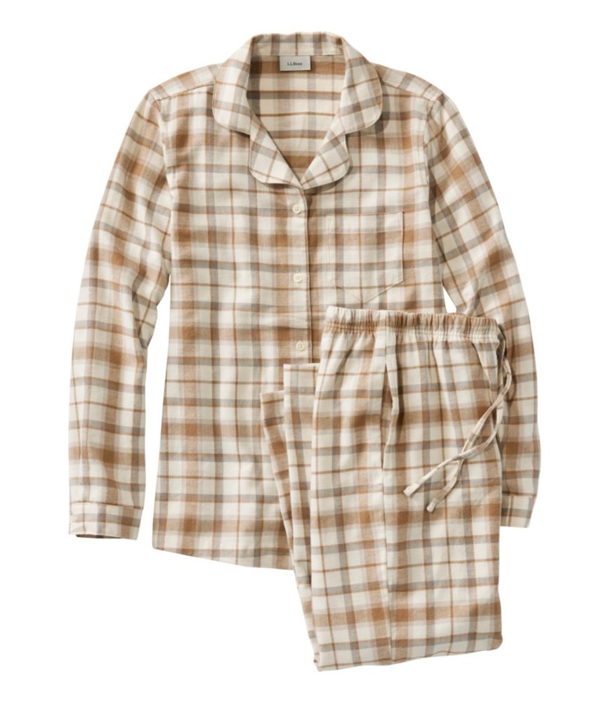 Women's Scotch Plaid Flannel Pajamas, Bean of Freeport Natural, small image number 1