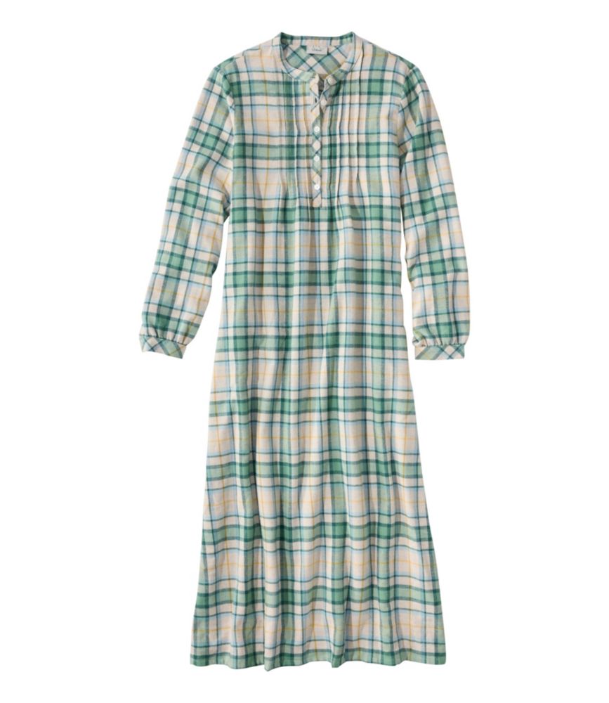 Women's Scotch Plaid Flannel Nightgown, Bean of Freeport Green, small image number 1