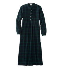 Women's Scotch Plaid Flannel Robe, Sherpa-Lined Long