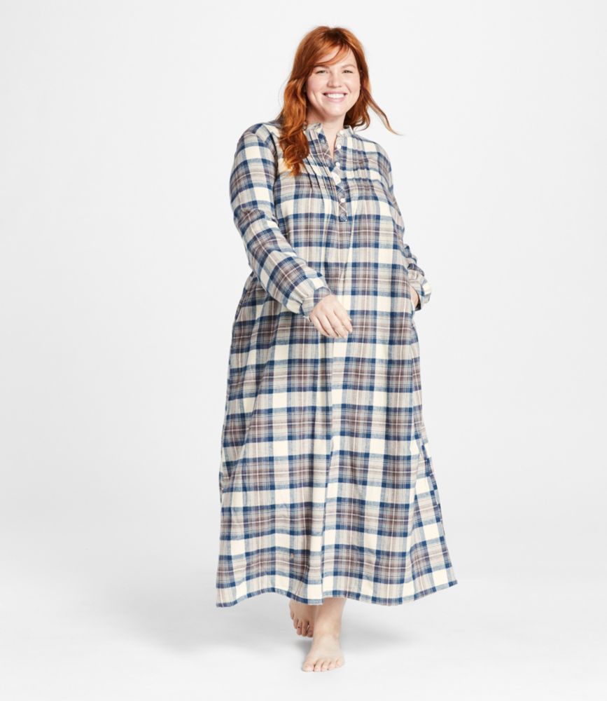 Women's Scotch Plaid Flannel Nightgown, Bean of Freeport Natural, small image number 2