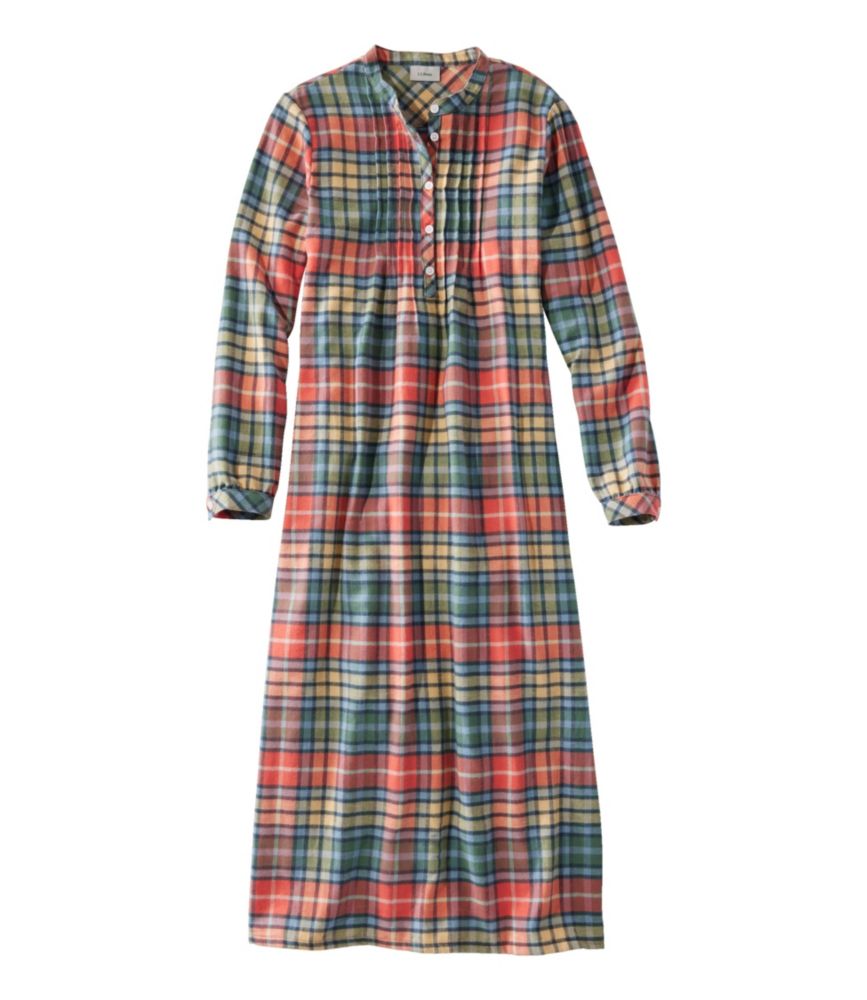 Women's Scotch Plaid Flannel Nightgown, Washed Buchanan, small image number 1