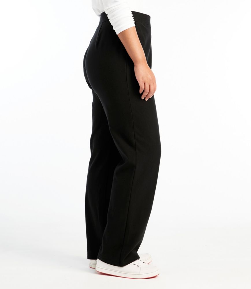 Women's Perfect Fit Pants, Fleece-Backed Straight-Leg, Black, small image number 4