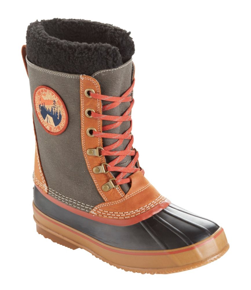 Men's L.L.Bean Snow Boots with Patch, Canvas LaceUp Rain & Snow at L