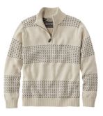 Men's Double L Cotton Sweater, Quarter-Zip Fair Isle
