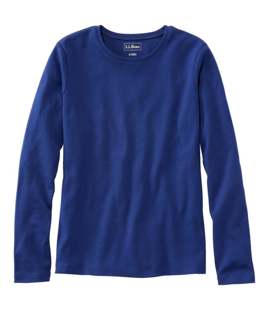 Women's L.L.Bean Tee, Long-Sleeve Crewneck, Alpine Blue, small image number 1