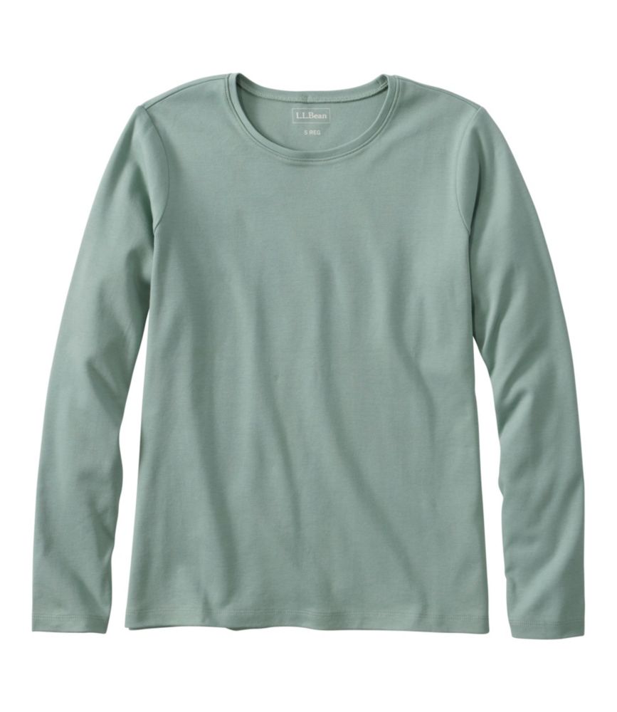 Women's L.L.Bean Tee, Long-Sleeve Crewneck, Faded Sage, small image number 1