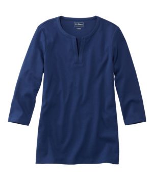 Women's L.L.Bean Tee, Three-Quarter-Sleeve Splitneck Tunic