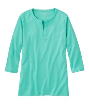 Women's L.L.Bean Tee, Three-Quarter-Sleeve Splitneck Tunic