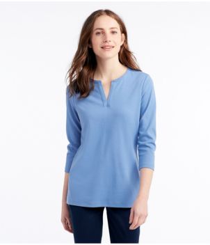 Women's L.L.Bean Tee, Three-Quarter-Sleeve Splitneck Tunic