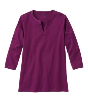 Women's L.L.Bean Tee, Three-Quarter-Sleeve Splitneck Tunic