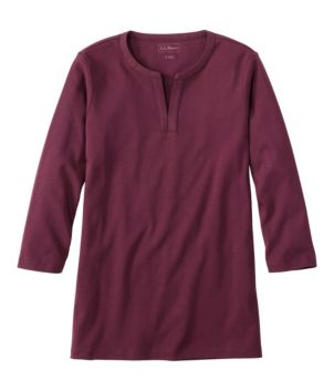 Women's L.L.Bean Tee, Three-Quarter-Sleeve Splitneck Tunic