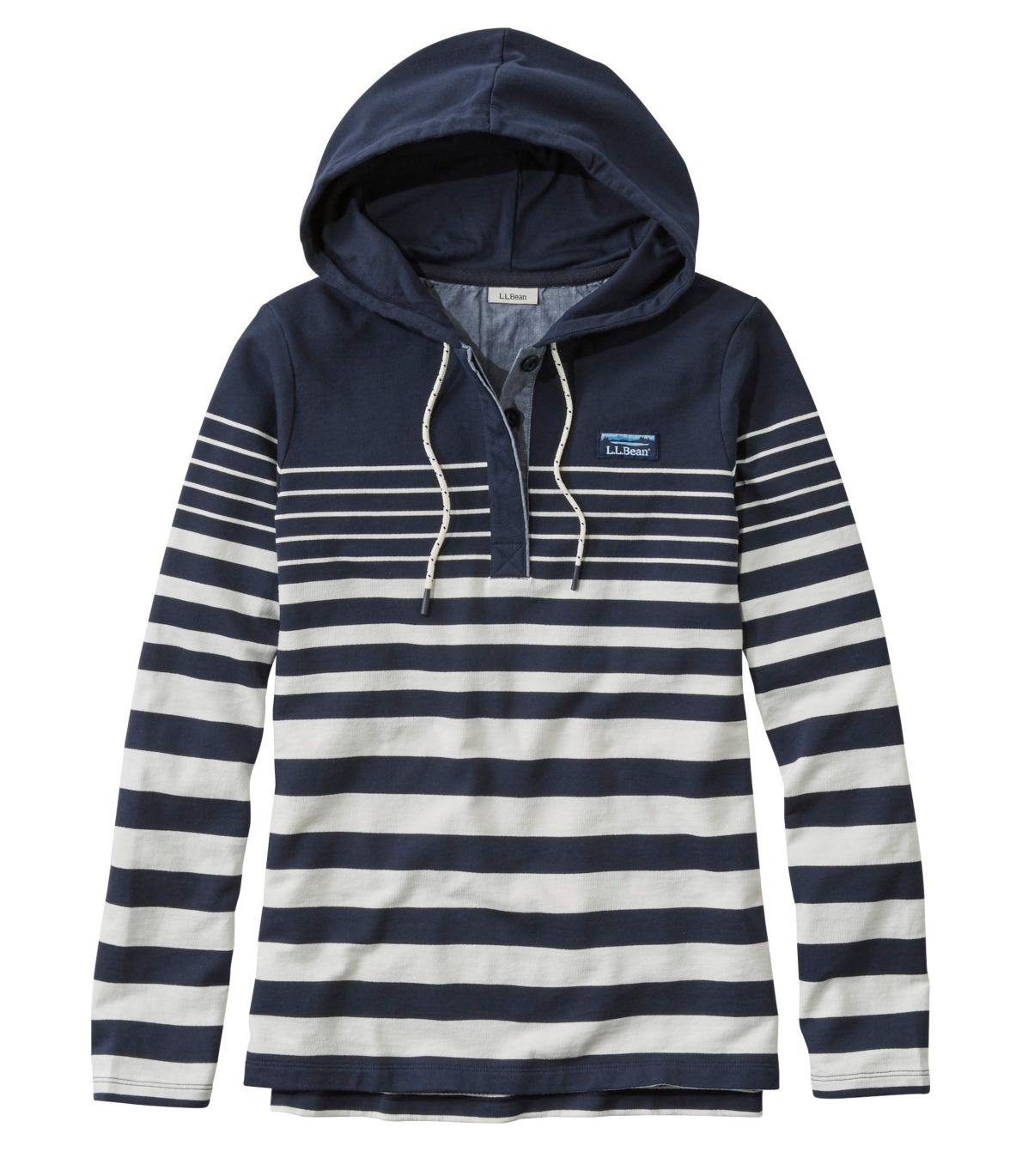 Women's Soft Cotton Rugby, Hoodie Pullover Stripe
