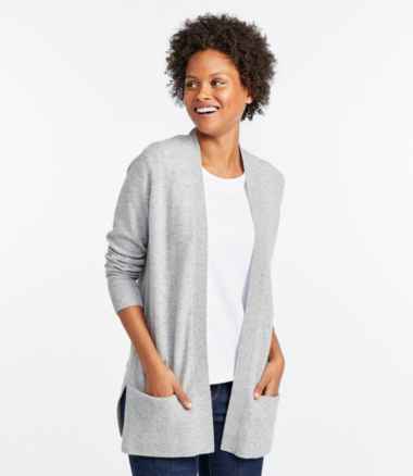 Women's Classic Cashmere Open Cardigan with Pocket