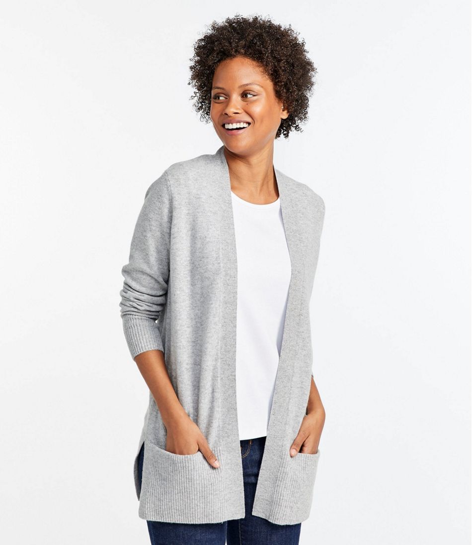 Women's Classic Cashmere Open Cardigan with Pocket | Sweaters at