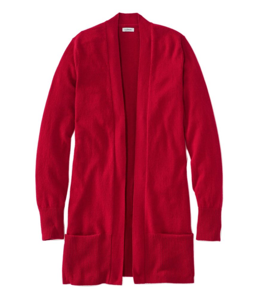 red open cardigan