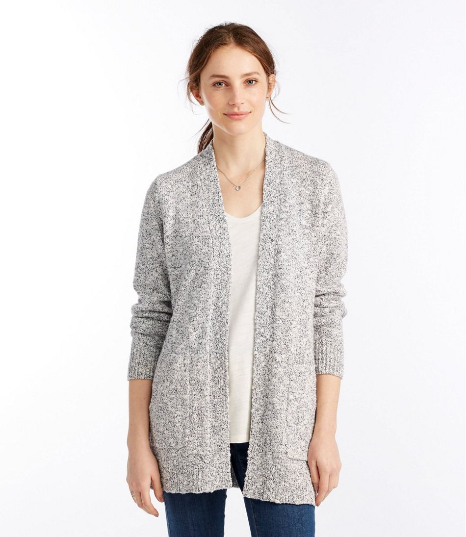 Women's Cotton Ragg Sweater, Open Cardigan