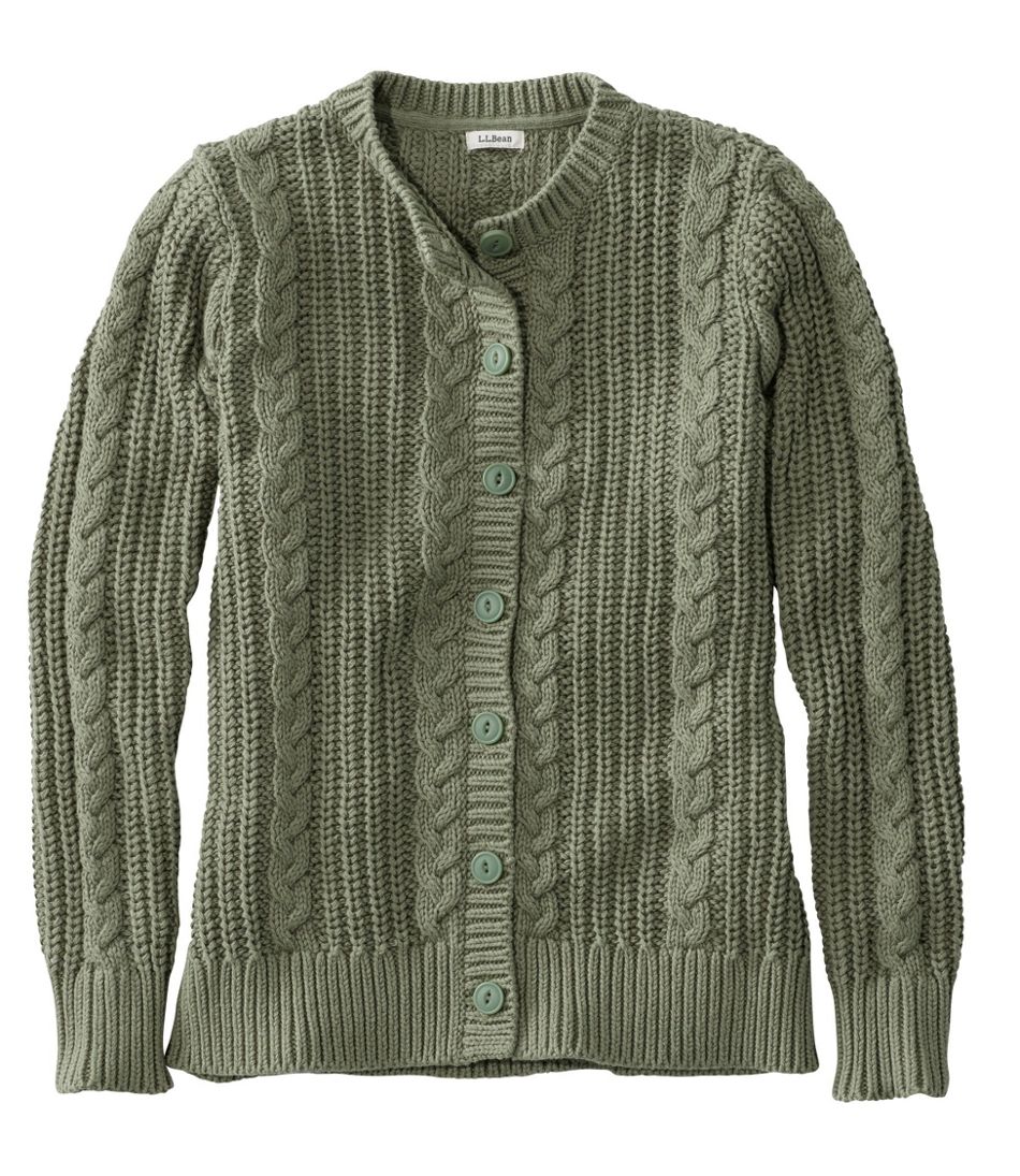 Women's Rope-Stitch Shaker Sweater, Button-Front Cardigan 